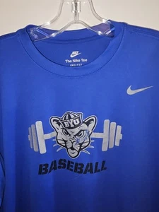 Nike Brigham Young University Dri-Fit Large Mens Blue Graphic Logo Long Sleeve - Picture 1 of 12