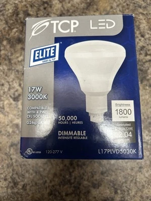TCP L17PLVD5030K 17W LED Conversion CFL 3000K BR30 G24q/GX24q Dimmable (Pk of 2) - Image 1 of 4