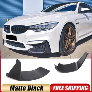 For BMW F80 M3 F82 F83 M4 2015-19 Matte Black Front Bumper Splitters Lip Canard - Picture 1 of 15
