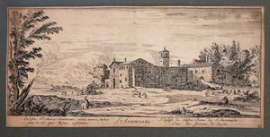 Israel Silvestre (1621-1691) Engraving. Church, Lady of the Annunciation, Rome. - Picture 1 of 6