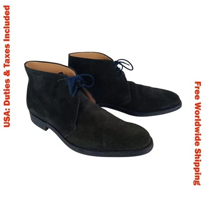 Crockett & Jones Mens Dark Brown Suede Ankle Chukka Boots Size 8½ E | EU 42.5 - Image 1 of 4