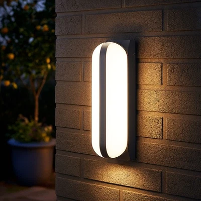 Wandleuchte Außenlampe Hauswandlampe Terrassenleuchte LED anthrazit opal Alu - Bild 1 von 4