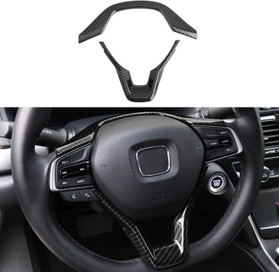 Carbon Fiber Steering Wheel Trim Cover for 2018–2022 Honda Accord 10th Gen 2pc Foto 1 de 4