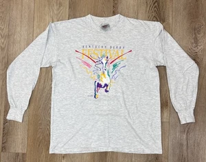 Vintage Oneita 1991 Kentucky Derby Festival Crewneck Long Sleeve Shirt XL - Picture 1 of 12