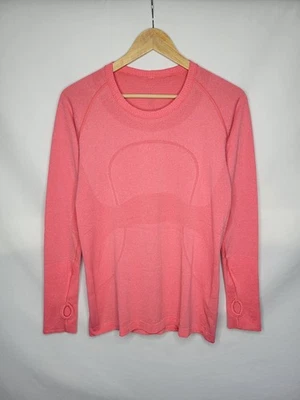 Lululemon Swiftly Tech manga larga para mujer talla 10 grande jaspeado exuberante coral Foto 1 de 4