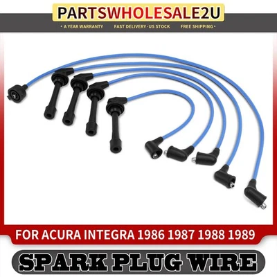Juegos de cables de bujías nuevos de 5 piezas para Acura Integra 1986 1987 1988 1989 L4 1,6 L 7 mm Foto 1 de 4