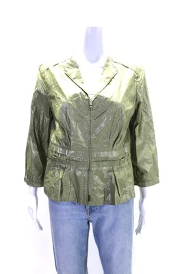 Chaqueta Carlisle Mujer Algodón Acanalado Texturado Cremallera Manga Larga Verde Talla 8 Foto 1 de 4