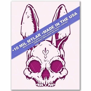 Bunny Skull Stencil – Gothic, Easter, Halloween, Creepy, Cute, Spooky, Tattoo Ar - Picture 1 of 4