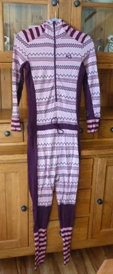 Kari Traa Para Mujer 100% Lana Una Pieza Con Capucha Capa Base Cordón Cintura Talla S Foto 1 de 4