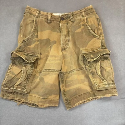 Y2K Abercrombie & Fitch Shorts Mens 32 Camo Cargo Military Skater Button Fly - Image 1 of 4