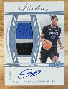 2023-24 Flawless Olivier-Maxence Prosper True Rookie Patch Auto /25 RPA Mavs - Picture 1 of 2