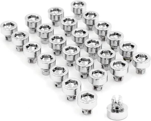 50 Stck. Chrom Silber Felge Lippe Nieten Muttern 7,5 mm/0,3 Zoll Loch Kunststoff Antrieb - Bild 1 von 7