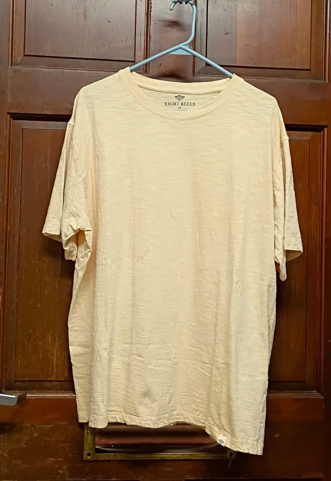 Camiseta Eight-Bells amarilla clara manga corta algodón para hombre talla XXL 2XL Foto 1 de 4