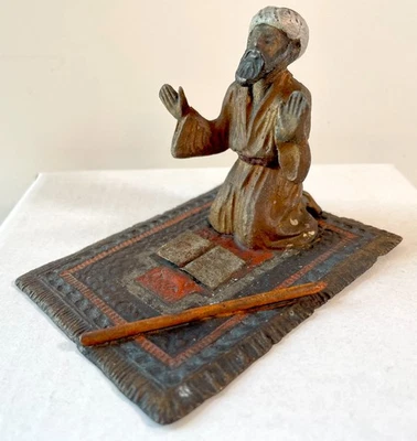 ESCULTURA FIGURATIVA Esmalte Cobre Estilo Bergman Austriaco Finales del Siglo XIX-En Oración Foto 1 de 4