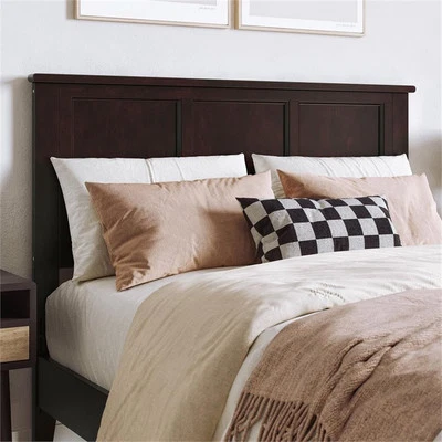 Pemberly Row Full Wood Panel Headboard with Device Charger in Espresso - Image 1 of 4