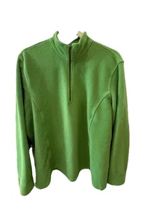 LL Bean 1X grüner Polarfleece Pullover 1/4 Reißverschluss - Bild 1 von 6