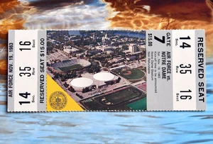 1983 Notre Dame Fighting Irish Football Full Ticket. Luftwaffe. NCAA Football. - Bild 1 von 3