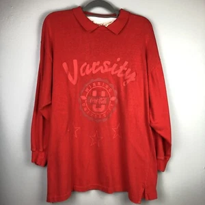 Camisa Polo De Colección Coca Cola Hombres Talla M Roja Manga Larga Estrellas Ganadora Universitaria *Leer - Imagen 1 de 12