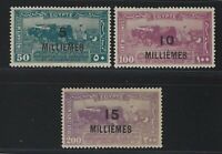 1926 Egypt Scott #115-117 - Surcharged Oxen Plowing Set of 3 - MH