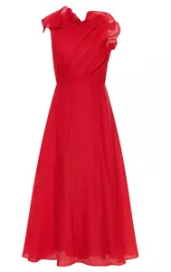 Aje Genesis Midi Dress Size 10 NEW Scarlet Red RRP $595 - Picture 1 of 6