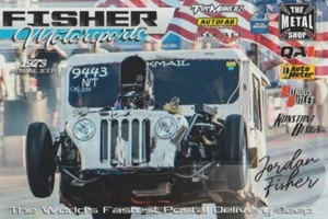 Jeep postal Jordan Fisher '73 2021 USPS Drag Racing PRI Show promoción tarjeta de héroe B/B - Imagen 1 de 1