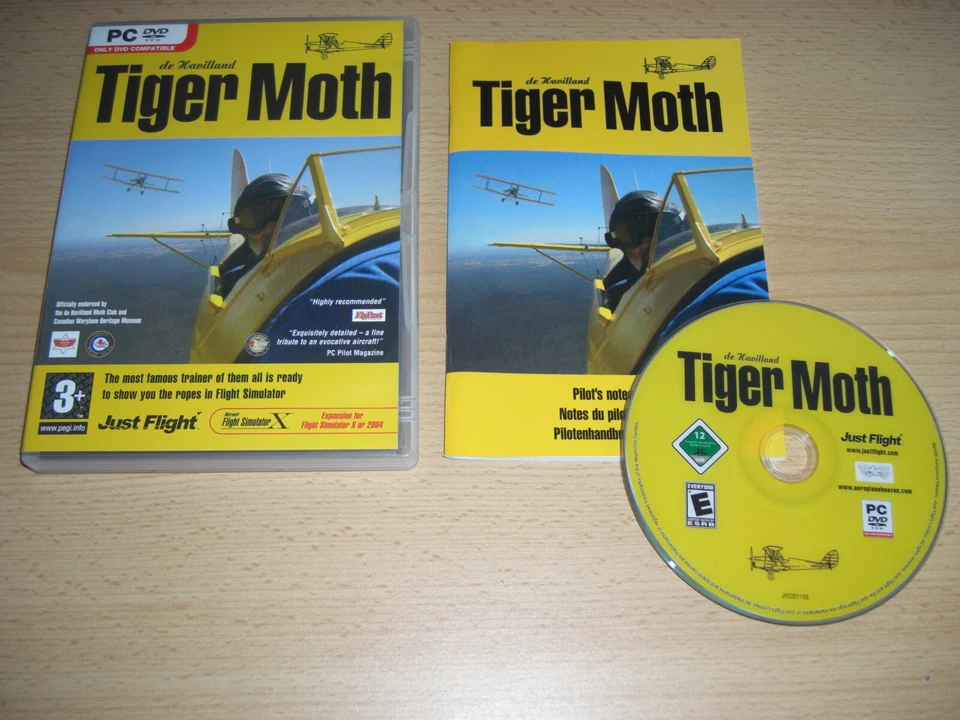 de Havilland TIGER MOTH Pc DVD Add-On Flight Simulator Sim X & 2004 FS2004 FSX - Image 1 of 1