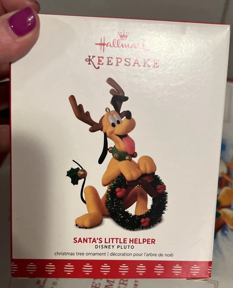 2017 Hallmark Keepsake Ornament Disney’s Pluto Santa’s Little Helper - Imagem 1 de 1