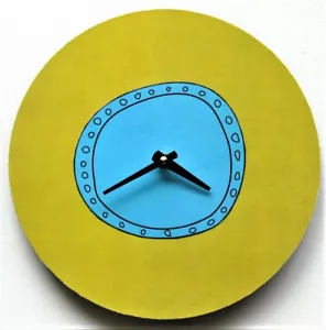 Unique wall clock. Funky clock. Wall art. Modern art. Eco-friendly clock 10 in - Picture 1 of 5