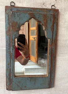 Hand Carved Wooden Mirror Frame Antique Style Vintage Look Wall Decor - Picture 1 of 9