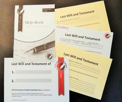 LEGAL FORMS - DIY WILL KIT - NEW 2024-25 Edition, SUITABLE FOR 1 or 2 PEOPLE. - Image 1 of 4
