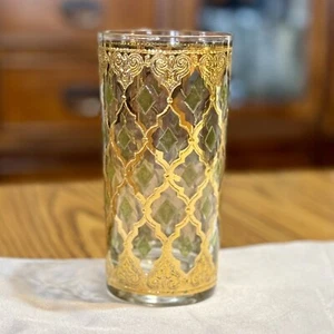 Culver Vintage 22k Gold Valencia Glasses Complete Set Of 8 MCM 1960s - Picture 1 of 3