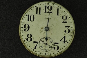 VINTAGE 18 SIZE ELGIN O.F. POCKET WATCH MOVEMENT GRADE 74 - NOT RUNNING - Picture 1 of 2