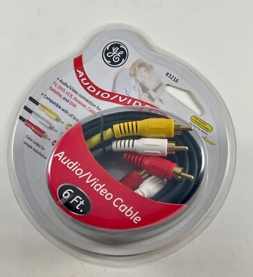 GE Audio/Video Cable 6ft. New AV Cable New - Image 1 of 2