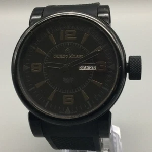 Giorgio Milano Watch Men 48mm Black Day Date 100M Rubber Strap - Picture 1 of 15