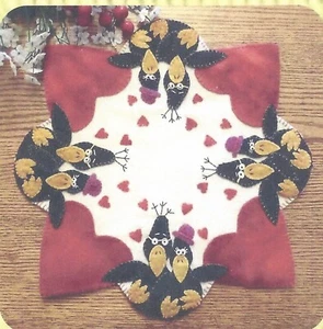 2 Olde Crowz wool applique quilt pattern by Cath's Pennies Designs - Picture 1 of 1