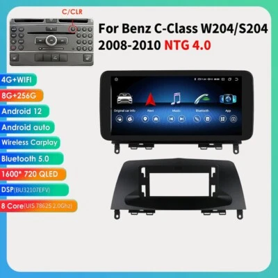 Pantalla CarPlay 10.33" Para Mercedes Benz Clase C W204 Android 12 8+256GB NTG4.0 Foto 1 de 4