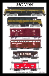 Monon Train 12"x18" matted poster Andy Fletcher signed - Picture 1 of 1