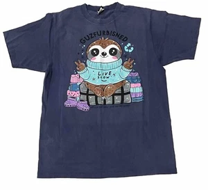 GuzFurbished FUFU THE SLOTH distressed Vintage Single Stitch T-shirt Size L - Picture 1 of 8