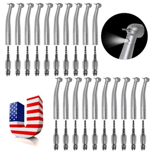 Pieza de mano LED de fibra óptica dental 1-20 cabeza grande + acoplador rápido LED 4 orificios - Imagen 1 de 13