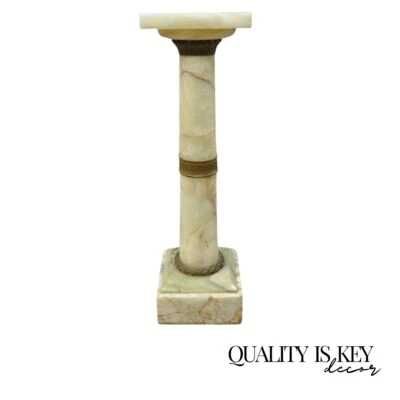 Pedestal de columna de estatua giratoria Ormolu de ónix y bronce del Imperio Francés del siglo XIX Foto 1 de 4