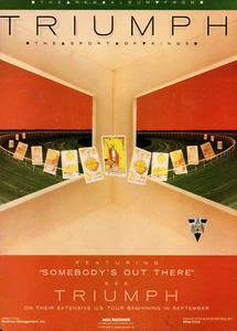 De colección Años 80 TRIUMPH SPORT OF KINGS REVISTA ANUNCIO IMPRESO Banda Álbum Lanzamiento Página Pinup - Imagen 1 de 1