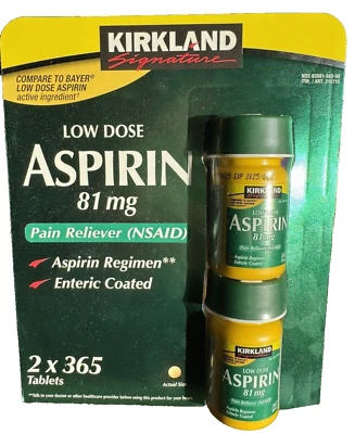 ✳️Kirkland  Low Dose Aspirin 81mg 730 Tablets 2 Bottle 365 Per Bottle Ex 09/26✳️ - Image 1 of 3