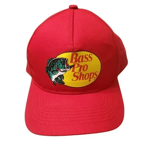 Bass Pro Shops Fishing Trucker Hat Mesh Cap Adjustable SnapBack Red - Picture 1 of 7