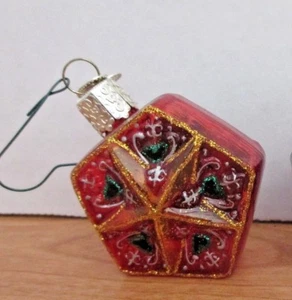 Ornamenti Natalizi Vintage OWC Vecchio Mondo ~ Stella Marina Rossa con FOTO UCCELLINO - Foto 1 di 2