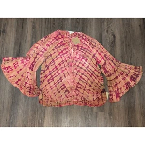 NUEVA Blusa River + Sky Tie-Dye Manga Campana Bohemia Top XS - Imagen 1 de 6