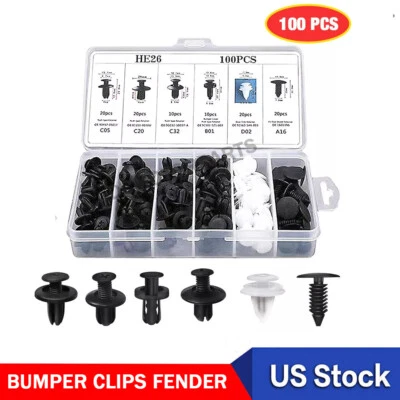 100 x Box Set Bumper Fender Liner Push Type Retainer Clips for Chevy GM Car Suv - Image 1 of 4