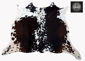 100% Natural Cow Hide Rug Cow Skin Hairon Leather Floor Carpet (43" x 51") - Picture 1 of 3