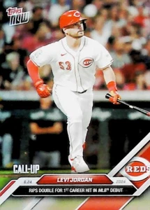 2024 TOPPS NOW #339 LEVI JORDAN CALL-UP 1ST HIT DOUBLE ROOKIE CINCINNATI REDS - Picture 1 of 2
