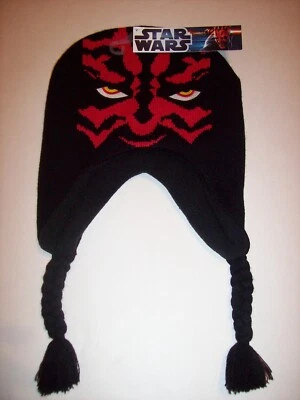 Sombrero Star Wars Darth Maul Niños Clima Frío Tejido Vellón Borlas Negras Nuevo Foto 1 de 4