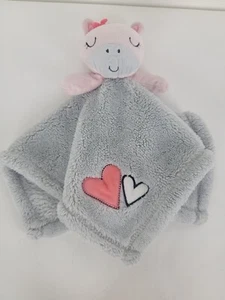 BABY GEAR Pink Gray Cow Giraffe Lovey Security Blanket Hearts Flower - Picture 1 of 8